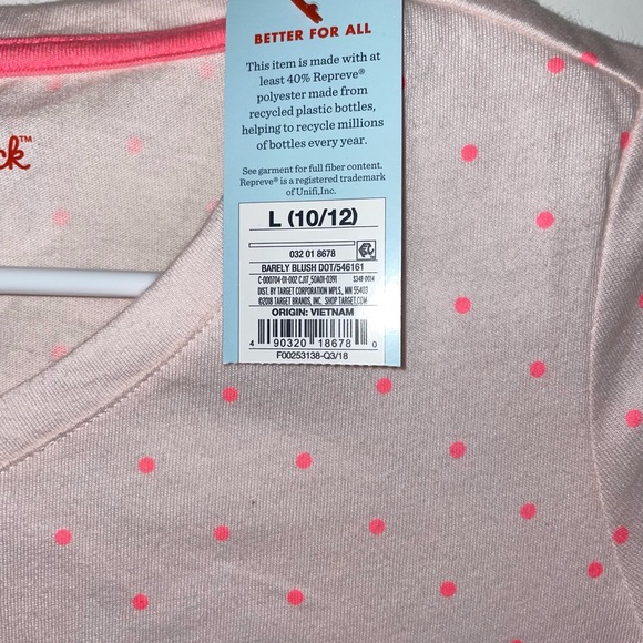 BNWT Hot pink, polka dot V-neck tee - Picture 4 of 4